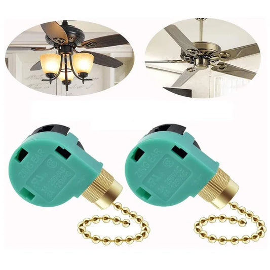 ZE-268S6 3-Speed Ceiling Fan Pull Chain Switch 4-Wire Fan Speed Switch Peaceful Pleasures Health and Wellness