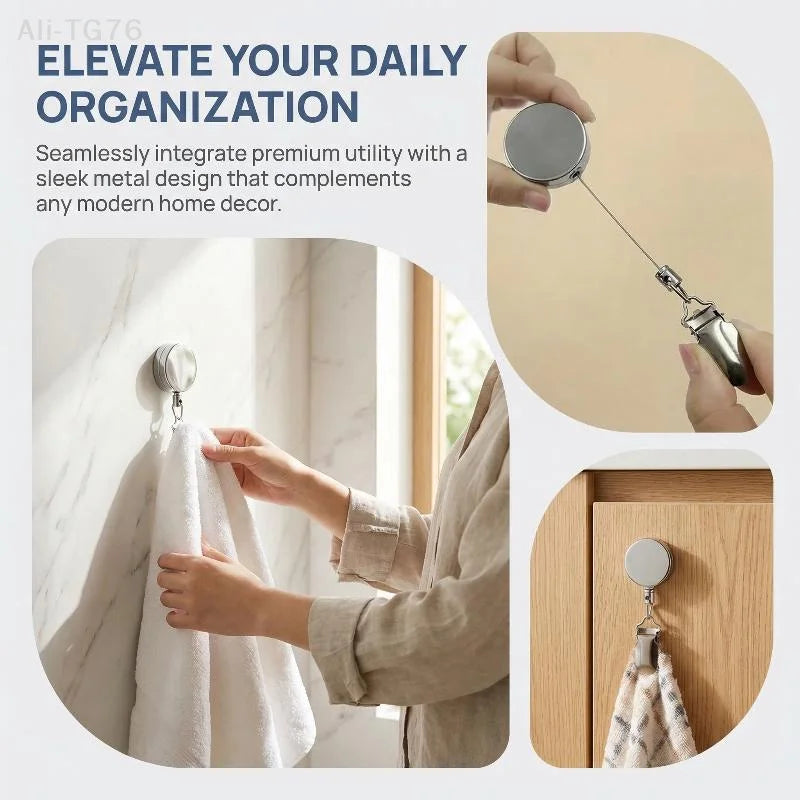 Retractable Wall Towel Rack | No-Drill Self-Adhesive Mount