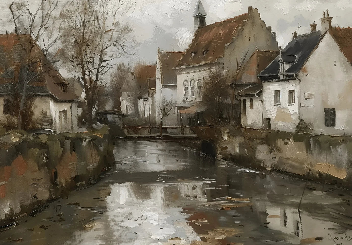 Seine River Paris Venice Canvas Wall Art | European Landscape