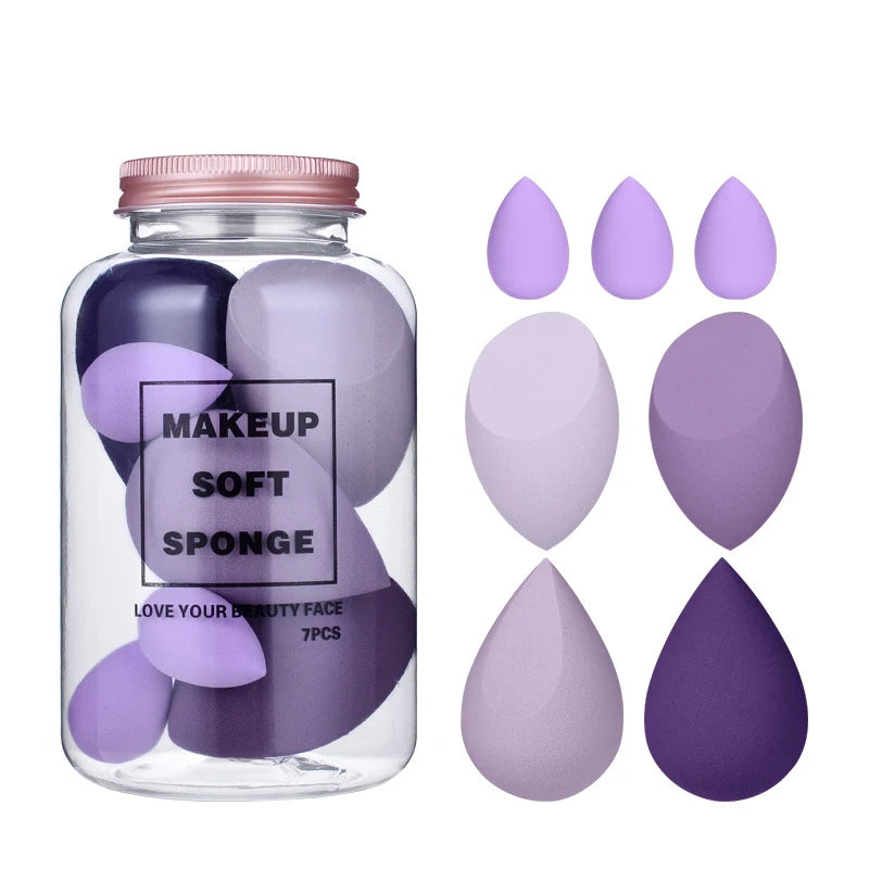 Multi Shape Beauty Egg Makeup Sponge Dry Wet Dual Use Soft Elastic Foundation Blender Cosmetic Puff No Absorb Powder Women Face Peaceful Pleasures Health and Wellness PURPLE