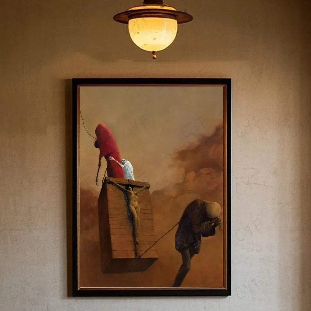 Famous Surrealism Artworks By Zdzislaw Beksinski Poster HD Art Prints for Home Living Room Bedroom Bar Aesthetic Wall Decor Peaceful Pleasures Health and Wellness z11 50x70cm Unframed