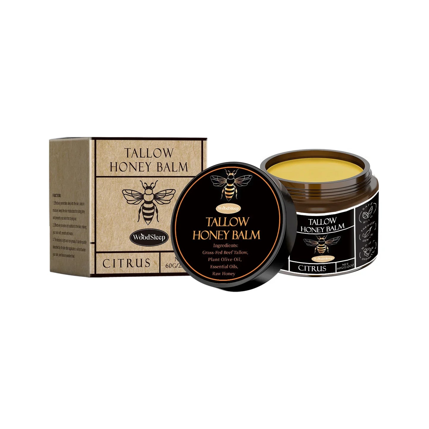 WOODSLEEP Tallow & Honey Hydrating Face Balm – 60g Cream