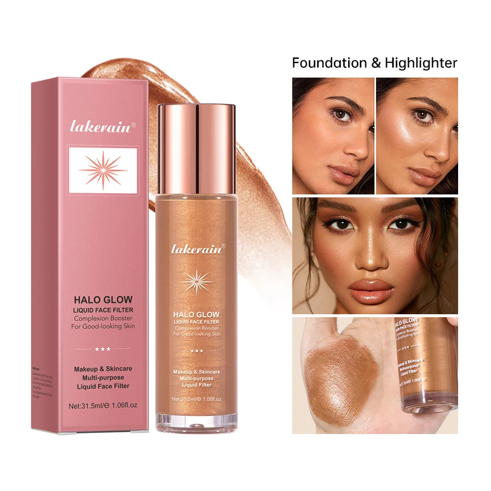 Halo Glow Liquid Face Filter Complexion Booster For A Glowing Liquid Highlighter Face Bronzer Glow Body Face Contour Shimmer Mak Peaceful Pleasures Health and Wellness