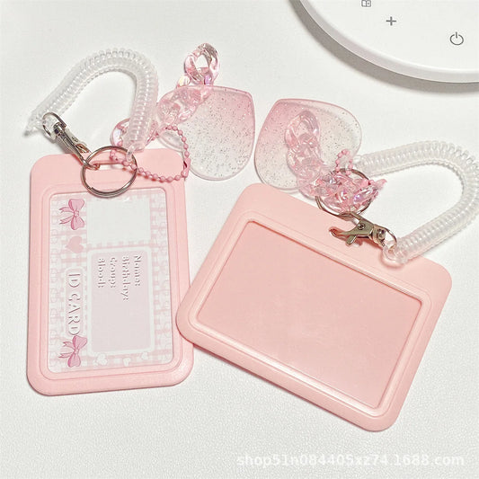 High-looking Glitter Powder Love Cloud Gradient Gu Card Keychain Bus Peaceful Pleasures Health and Wellness