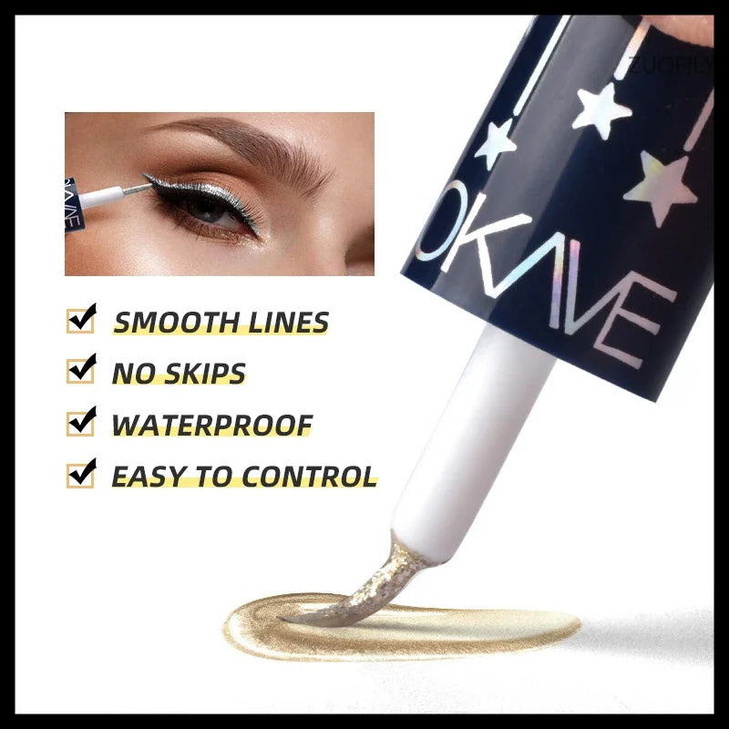 5-Piece Glitter Liquid Eyeliner Set – Waterproof Shimmer Liner