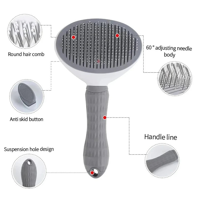 Pet Cleaning Tool Adjustable Needle Comb for Cats Dogs Universal Hair Removal and Anti Slip Handle Cat and Dog Specific Product Peaceful Pleasures Health and Wellness