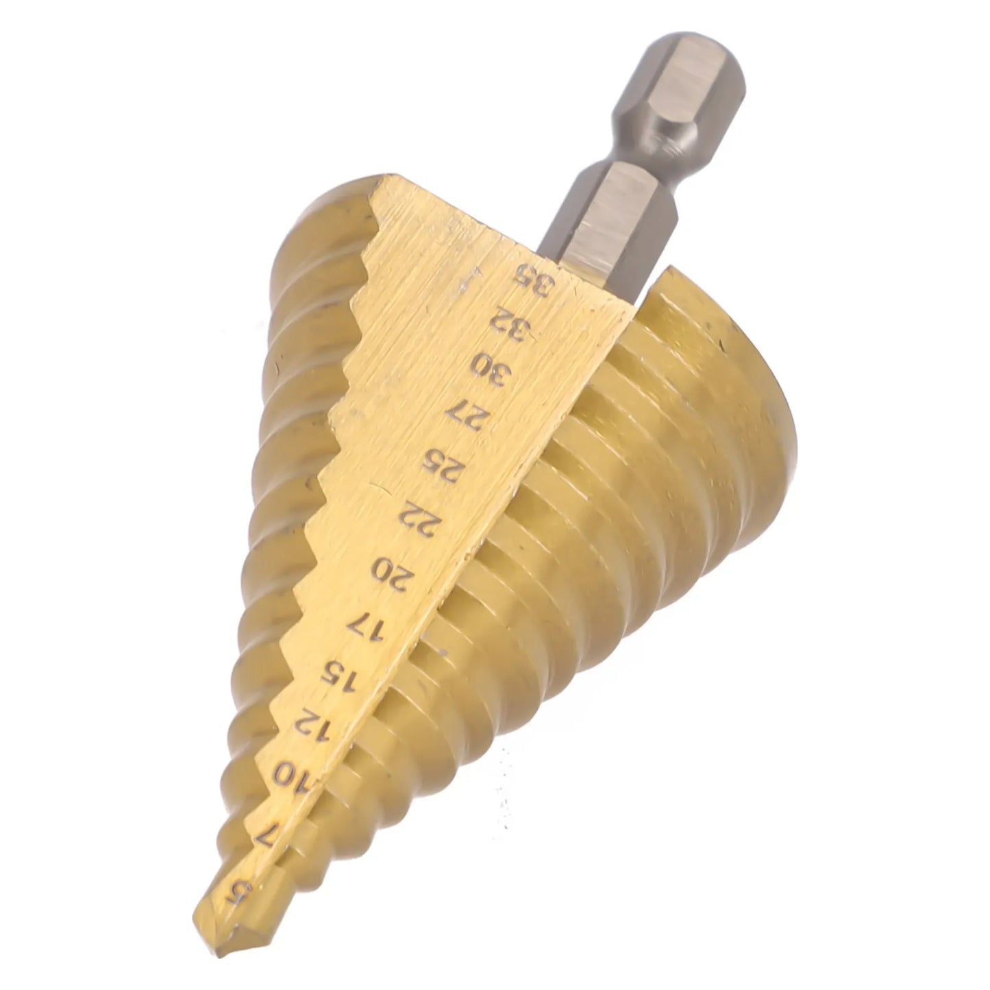Spiral Grooved Drill Bit 5- HSS Titanium Core Step Tool 13 Steps