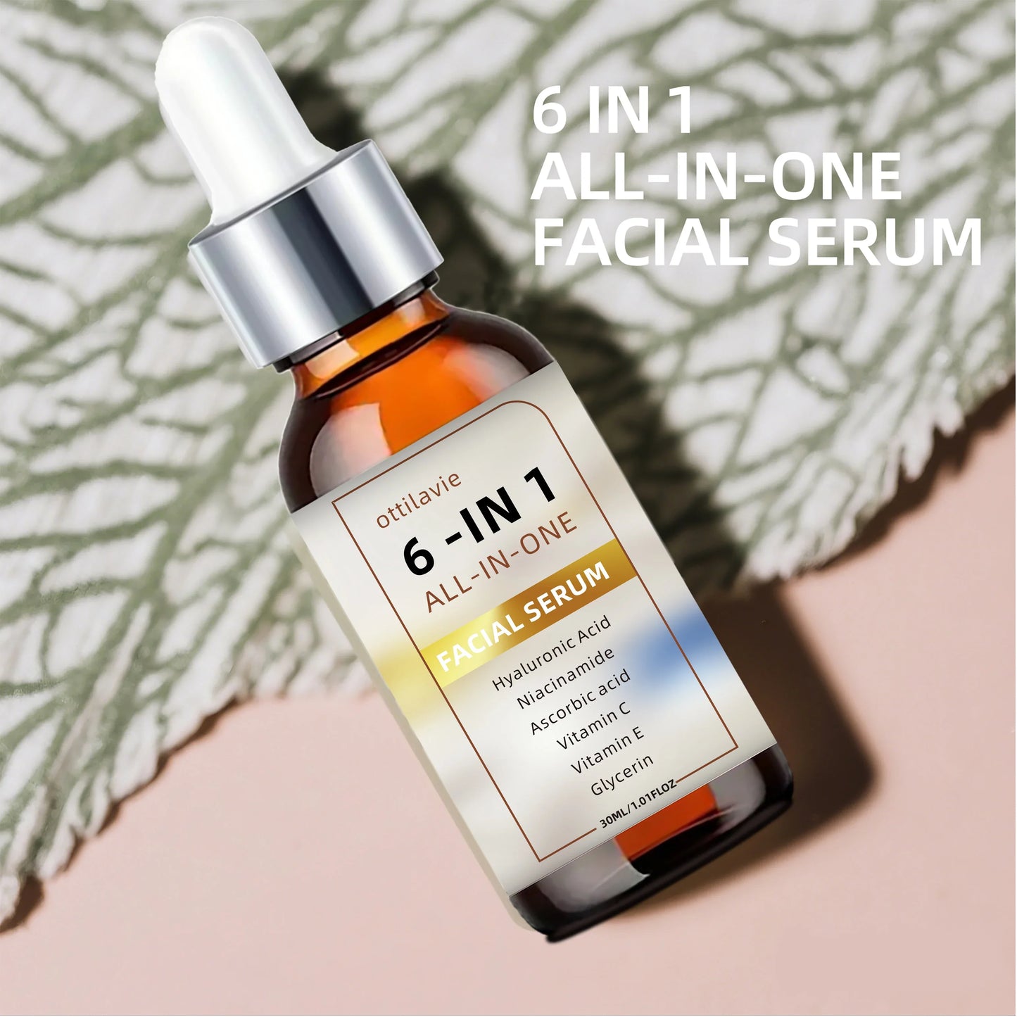 6-in-1 Facial Serum – Hyaluronic Acid, Niacinamide & Vitamin C/E