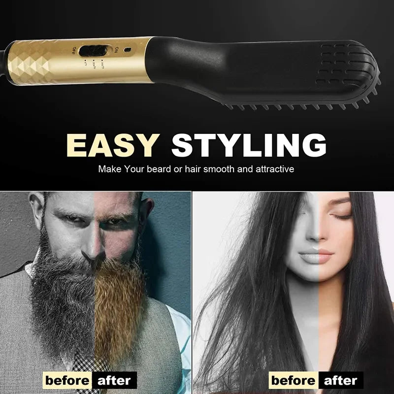 Professional Hair Comb Brush Beard Straightener Multifunctional Hair Straightening Comb Hair Curler Fast Heating Styling Tools Peaceful Pleasures Health and Wellness
