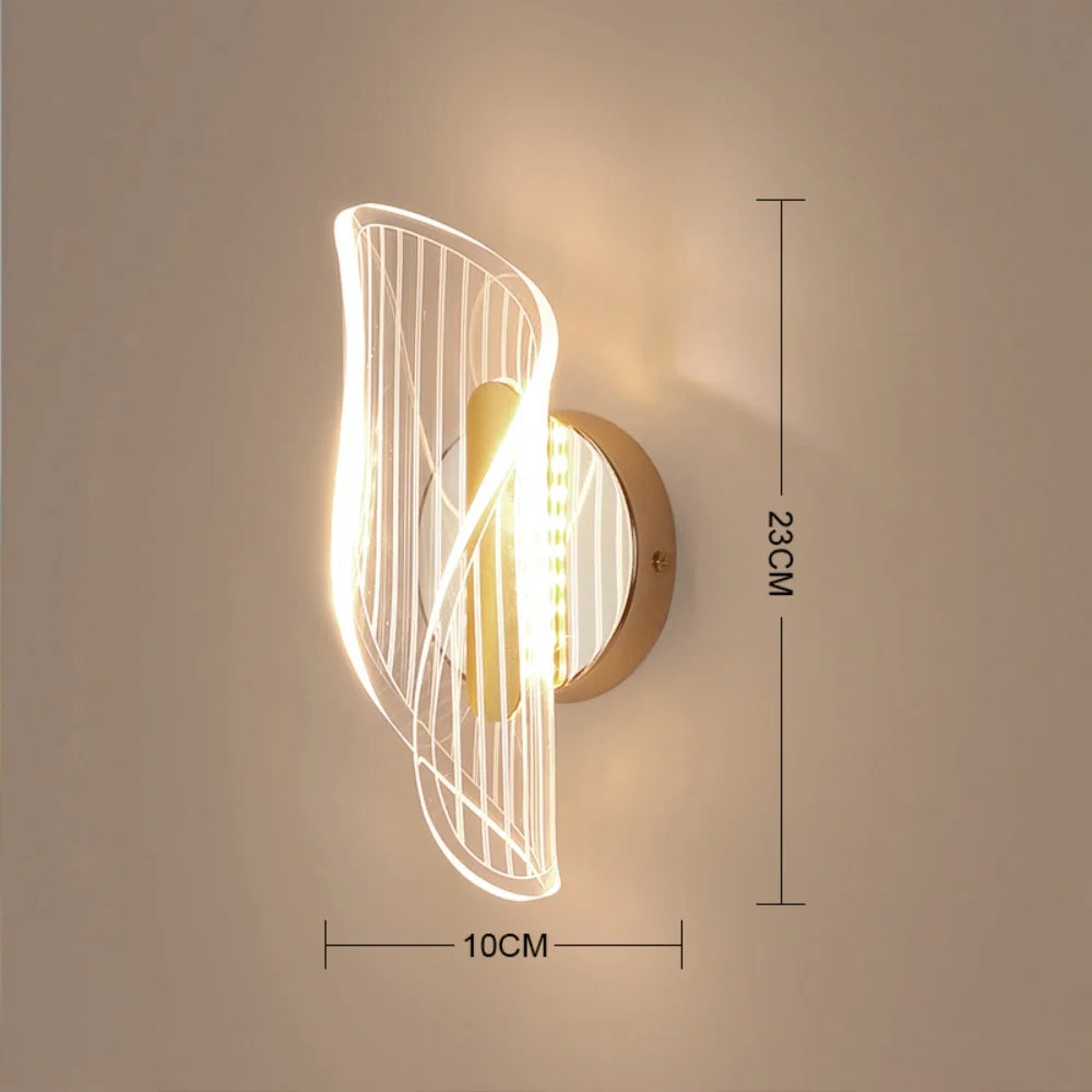 Curved Spiral LED Wall Lamp – Bedroom, Hallway & Living Room
