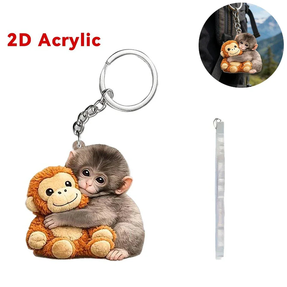Japan Baby Punch The Monkey Acrylic 2D Pendant Toys Keychain Accessories, Creative Bag Backpack Jewelry Decor, Gift For Kids Peaceful Pleasures Health and Wellness