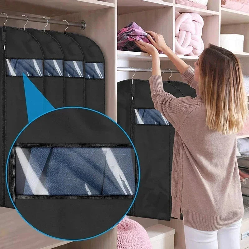 5-Pack Hanging Garment Dust Cover Bags | PEVA Suit Protector