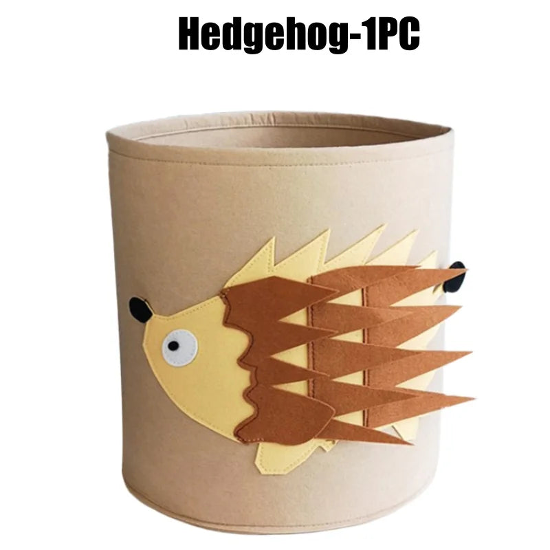 Large Felt Kids Toy & Laundry Basket – Cartoon Animal Design