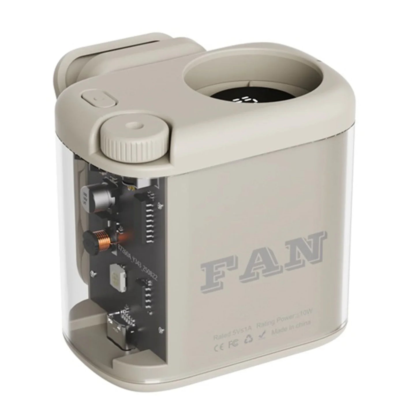 Wearable Waist Fan 100 Speeds 1800mAh Battery LED Light