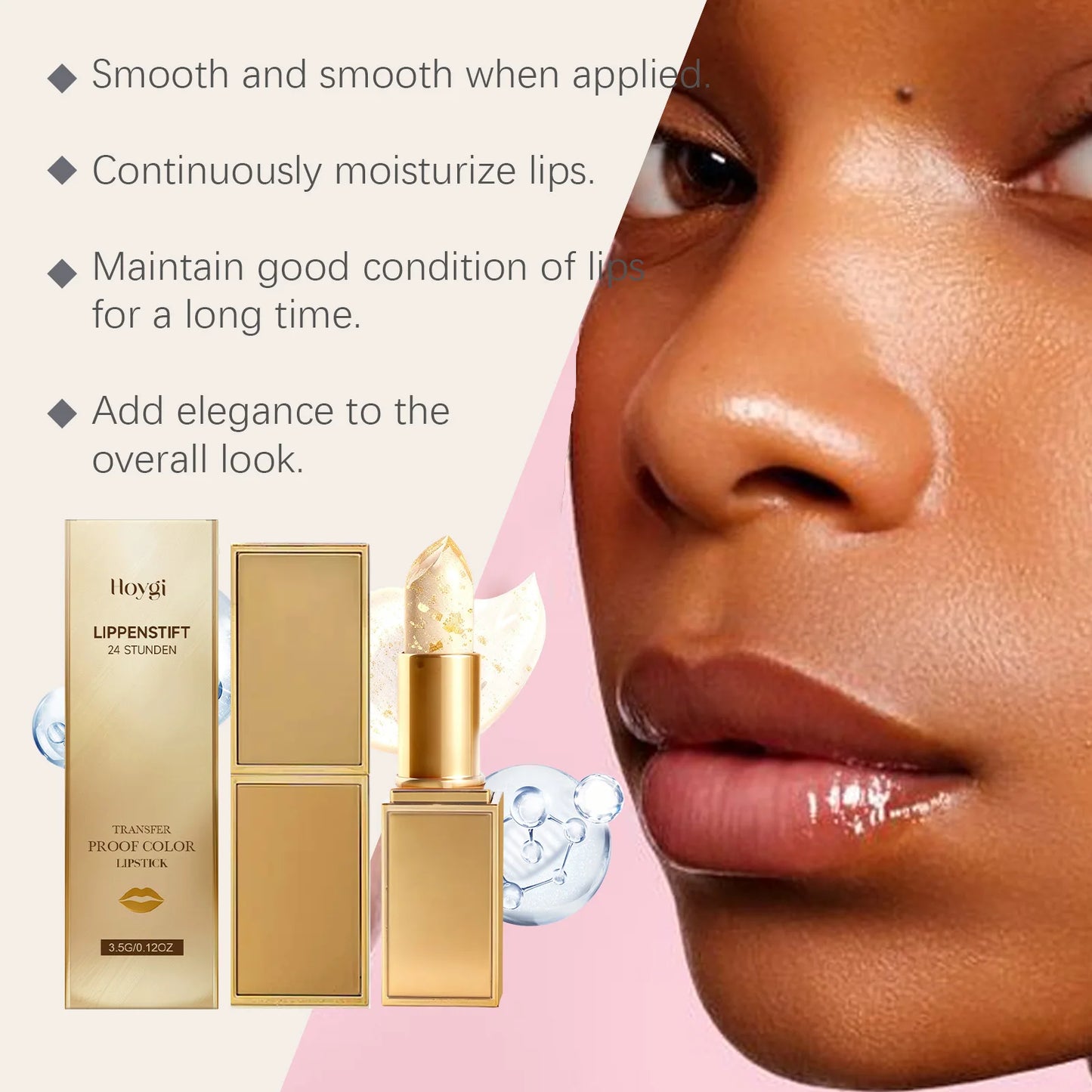 Gold Foil Color-Changing Lip Balm – Moisturizing & Transfer-Proof