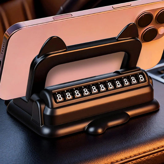 2-in-1 Parking Number Plate & Car Dashboard Phone Holder Car Parking Accessory Peaceful Pleasures Health and Wellness