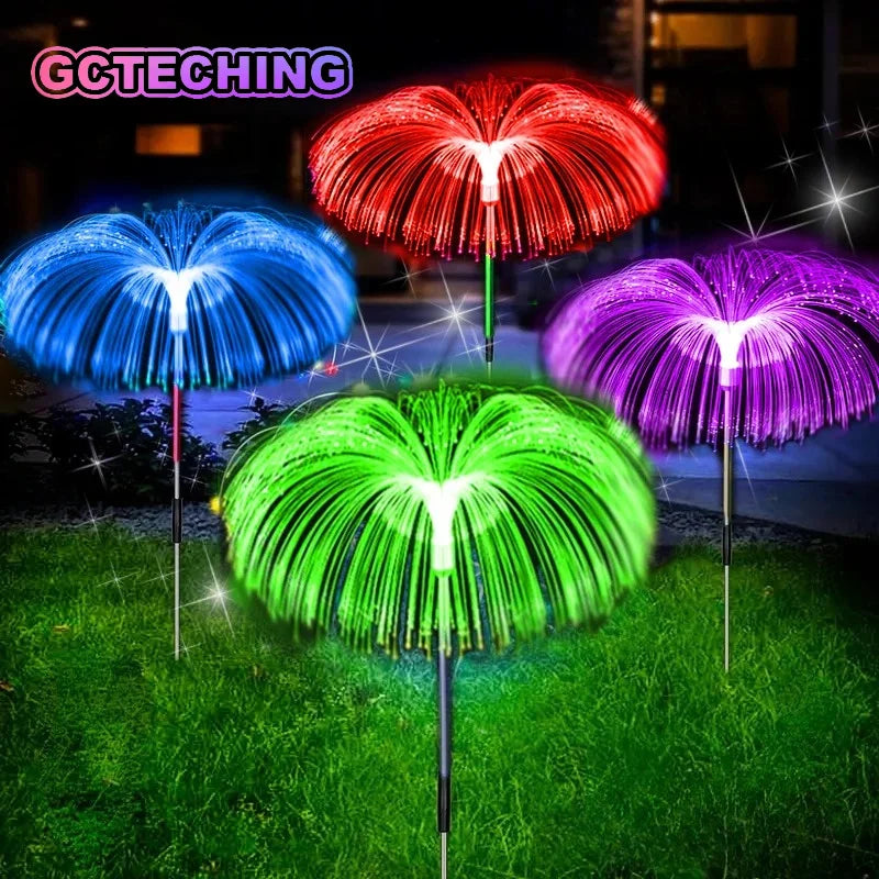 Solar Jellyfish Fiber Optic Garden Stake Light | Colorful LED