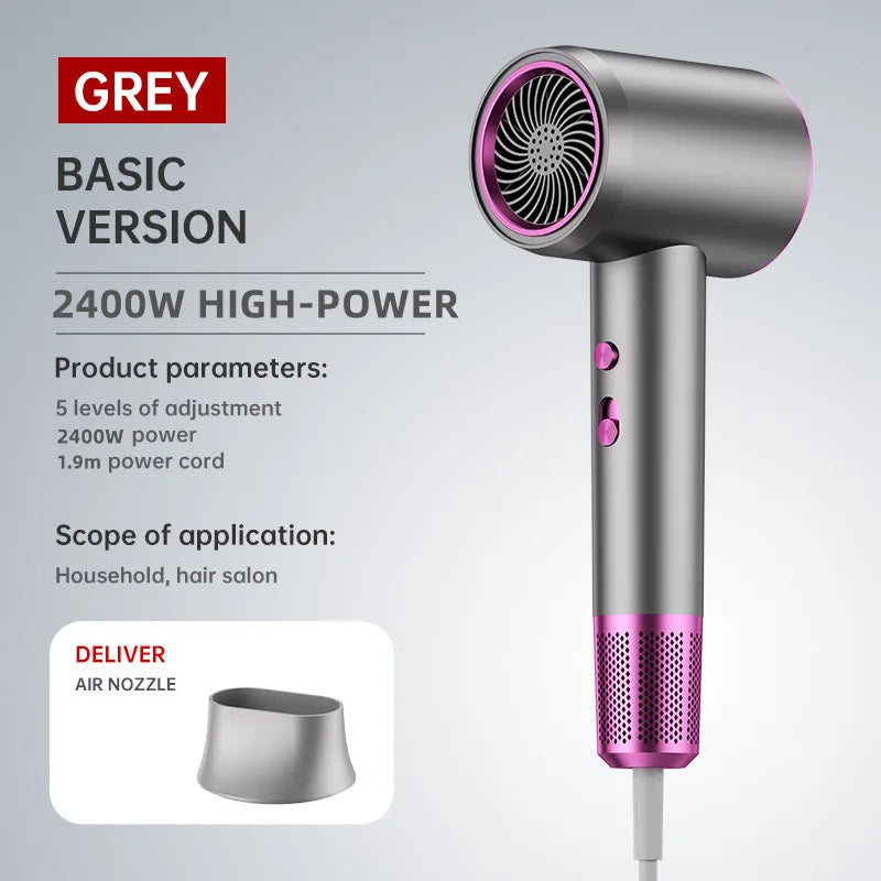 New Generation High-Speed Hair Dryer 2400W High-Power Blue Light Negative Ion Ultra Silent Recommended For Home Hair Salons Peaceful Pleasures Health and Wellness M US