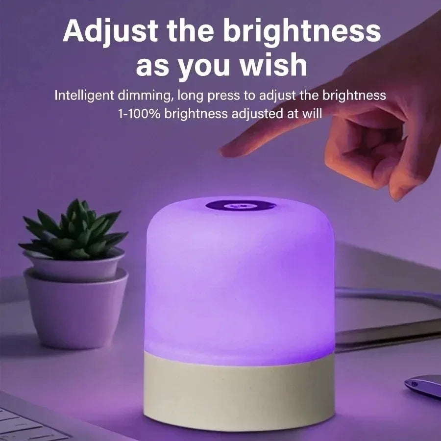 Dimmable Touch Night Light Rechargeable Remote Control Night Light RGB Table Lamp Ambient Light for Bedroom Living Room Peaceful Pleasures Health and Wellness