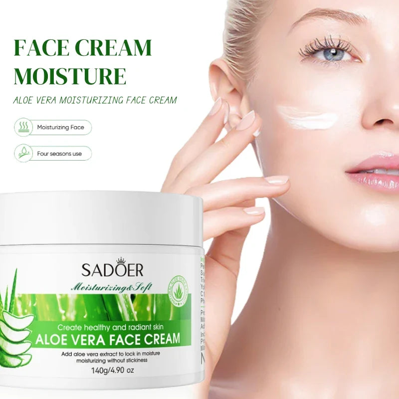 SADOER Aloe Vera Moisturizing Cream 140g – Glycerin, Non-Greasy