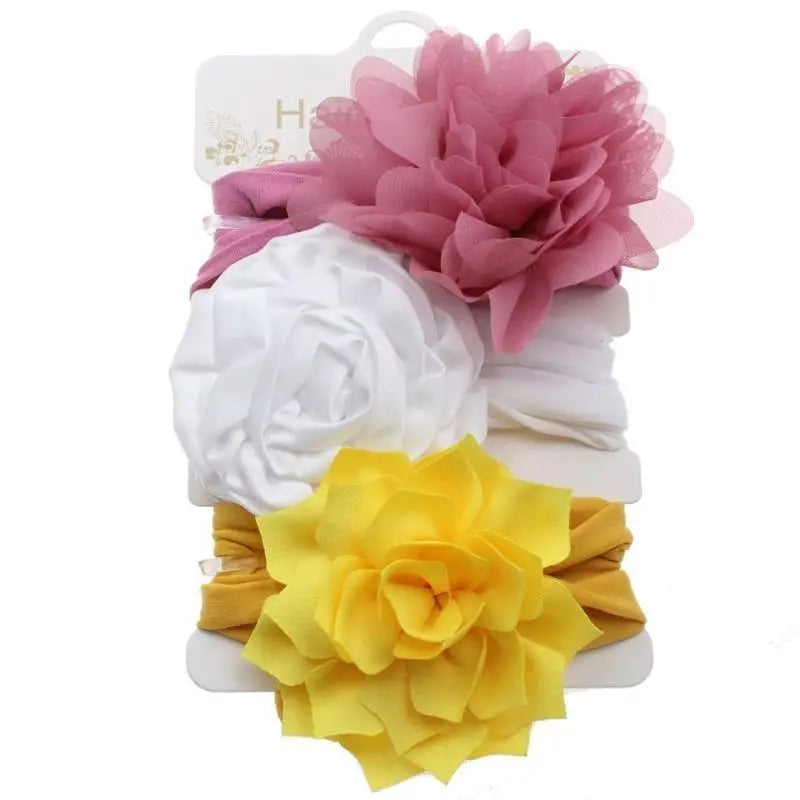 Baby Girl Floral Headband | Soft Nylon Elastic Hair Wrap 0–3Y