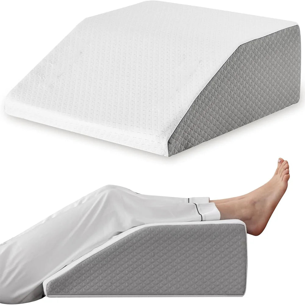 Leg Pillow, 8inch Leg Elevating Pillow for Legs,Rest, Sleeping,Leg Wedge Pillow for Side Sleeping, Memory Foam Leg Wedge Pillow Peaceful Pleasures Health and Wellness
