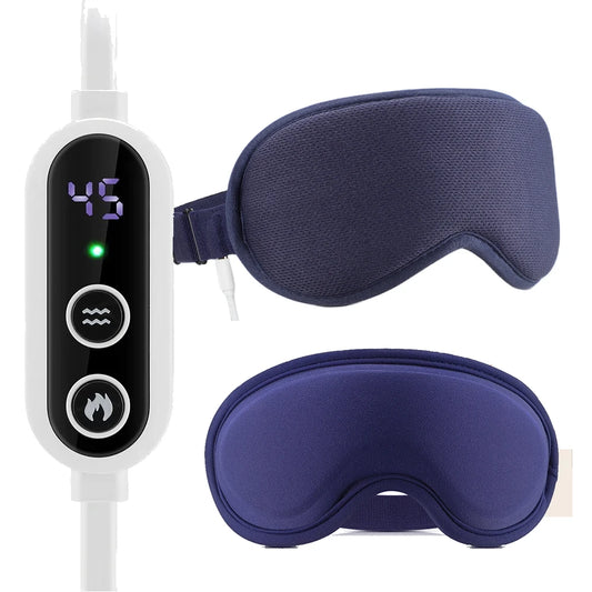 USB Charging Heated Eyemask Vibration Massage for Dry Eyes Relieve Eye Fatigue Warmth Sleep Shading Office Home Travel Eye Mask Peaceful Pleasures Health and Wellness