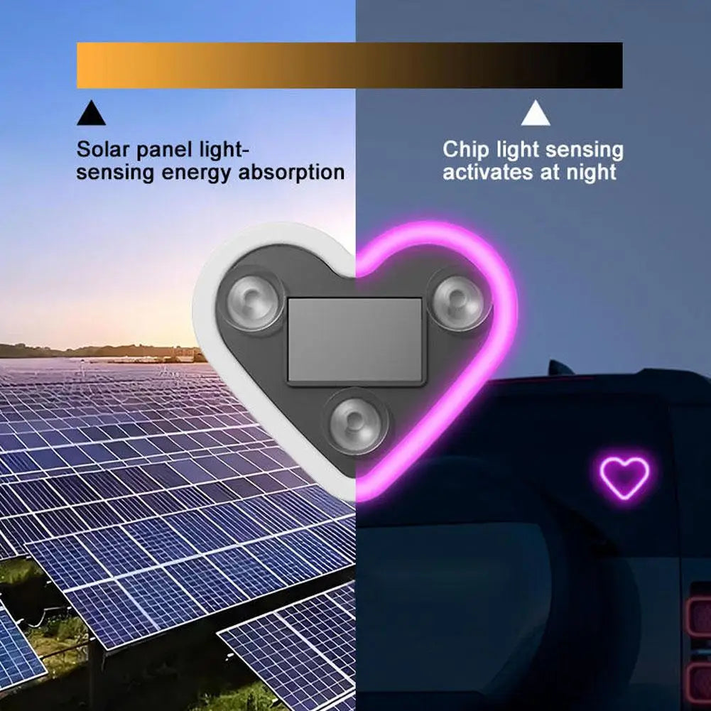 Solar Heart-Shaped Car Atmosphere Light | 5 LED Modes