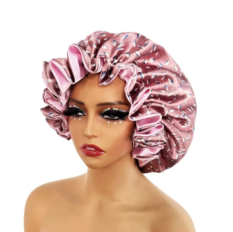 Large Satin Sleep Bonnet Cap – Silky Night Hair Cover Women
