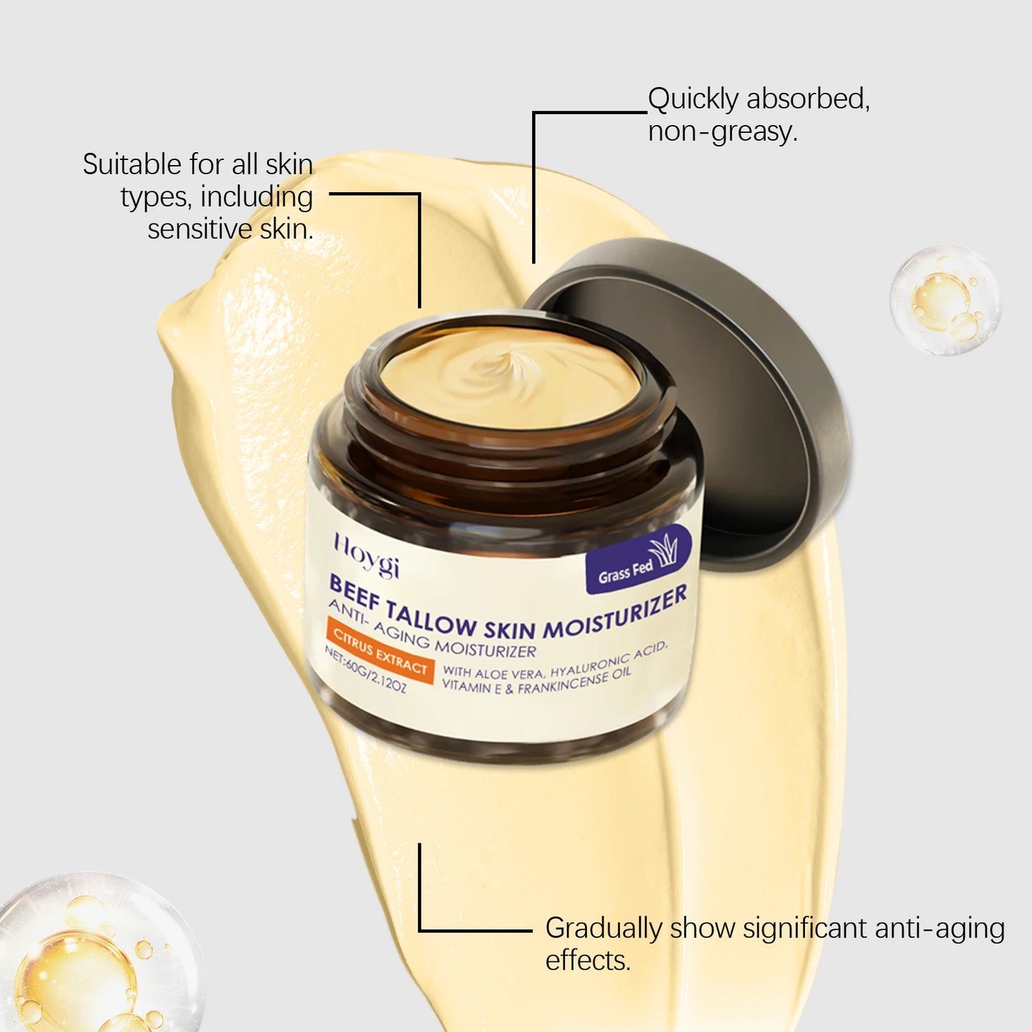 Beef Tallow & Honey Face Cream – Deep Moisturizer 60g