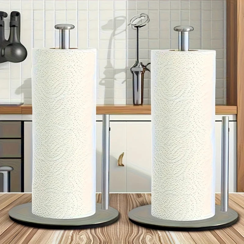 Stainless Steel Paper Towel Holder | Weighted Base Countertop