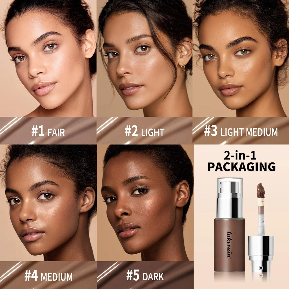 Lakerain Contouring Shaping Serum Long Lasting Nature Bronzing Foundation Deep Moisturizing Brighten Facial Contouring Concealer Peaceful Pleasures Health and Wellness