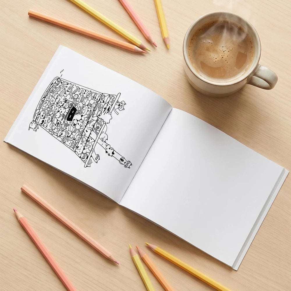A5 Fishing Line Manuscript Graffiti Drawing Notebook Decompression