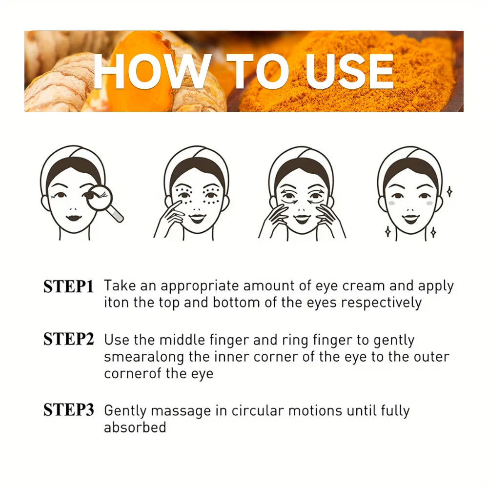 SUYARUN Eye Cream with Turmeric And Vitamin C - Dark Circle Treatment Anti-Aging Hydrating And Brightening Formula for Eye Care. Peaceful Pleasures Health and Wellness