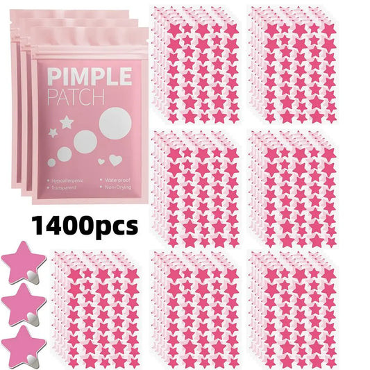 1400pcs Pink Star Hydrocolloid Acne Patches – Ultra-Thin Acne Patch Oasis Select A