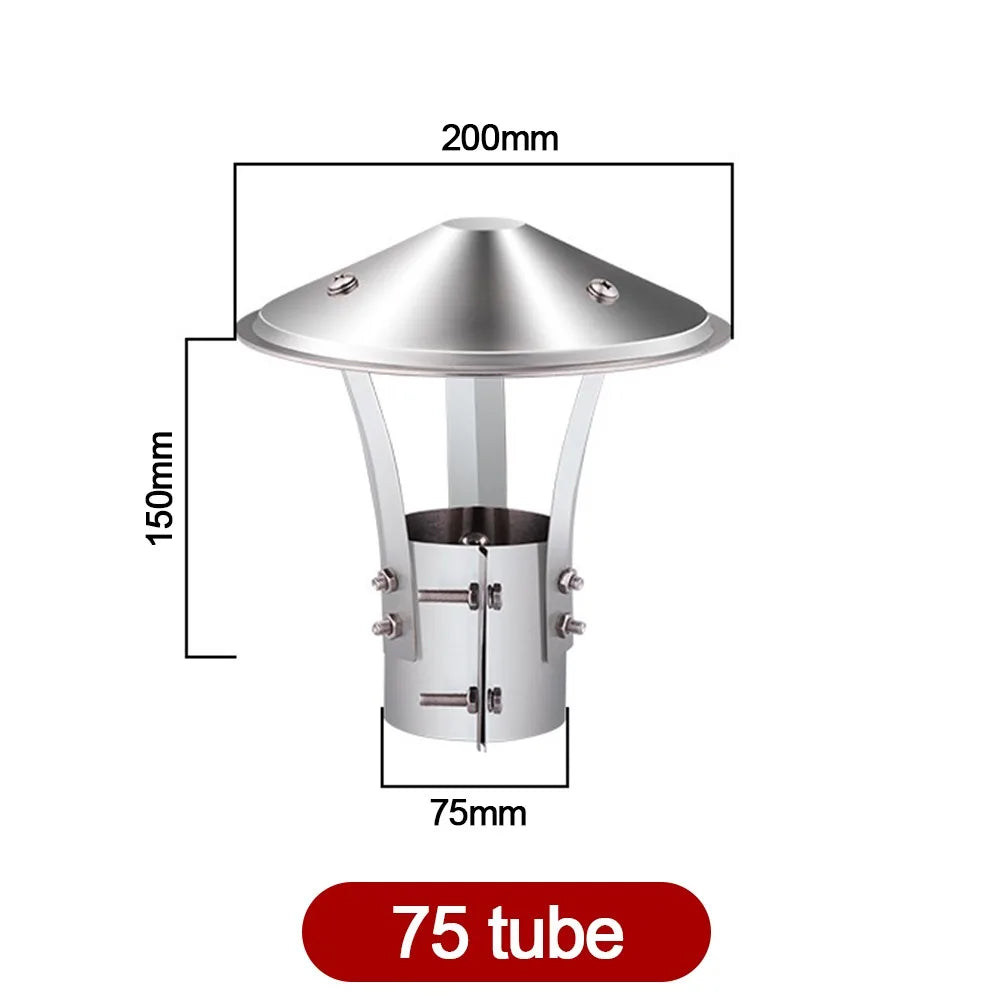 Stainless Steel Chimney Rain Cap 75–160mm | Exhaust Vent Hood