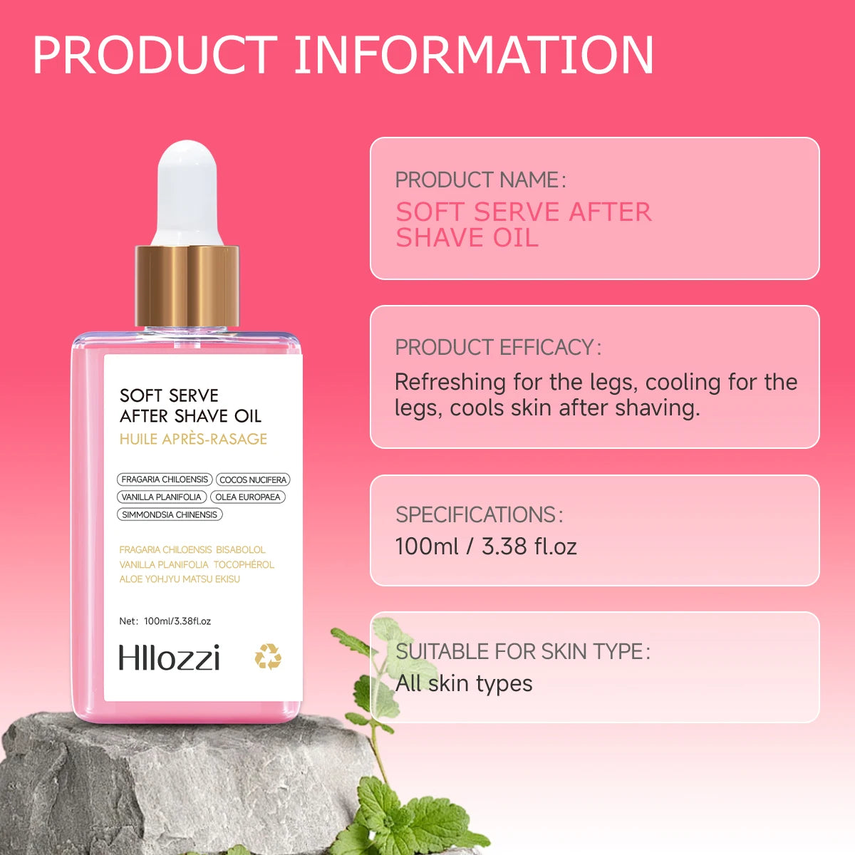 Hllozzi Strawberry After Shave Oil Hydrating Serum 100ml