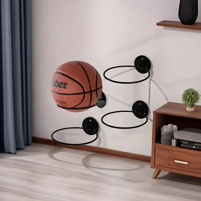 Wall Mounted Iron Ball Storage Rack – Basketball & Football