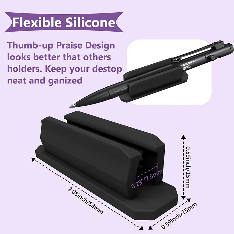 Self-Adhesive Silicone Pen Clip Wall Mount Holder – 2 Pack