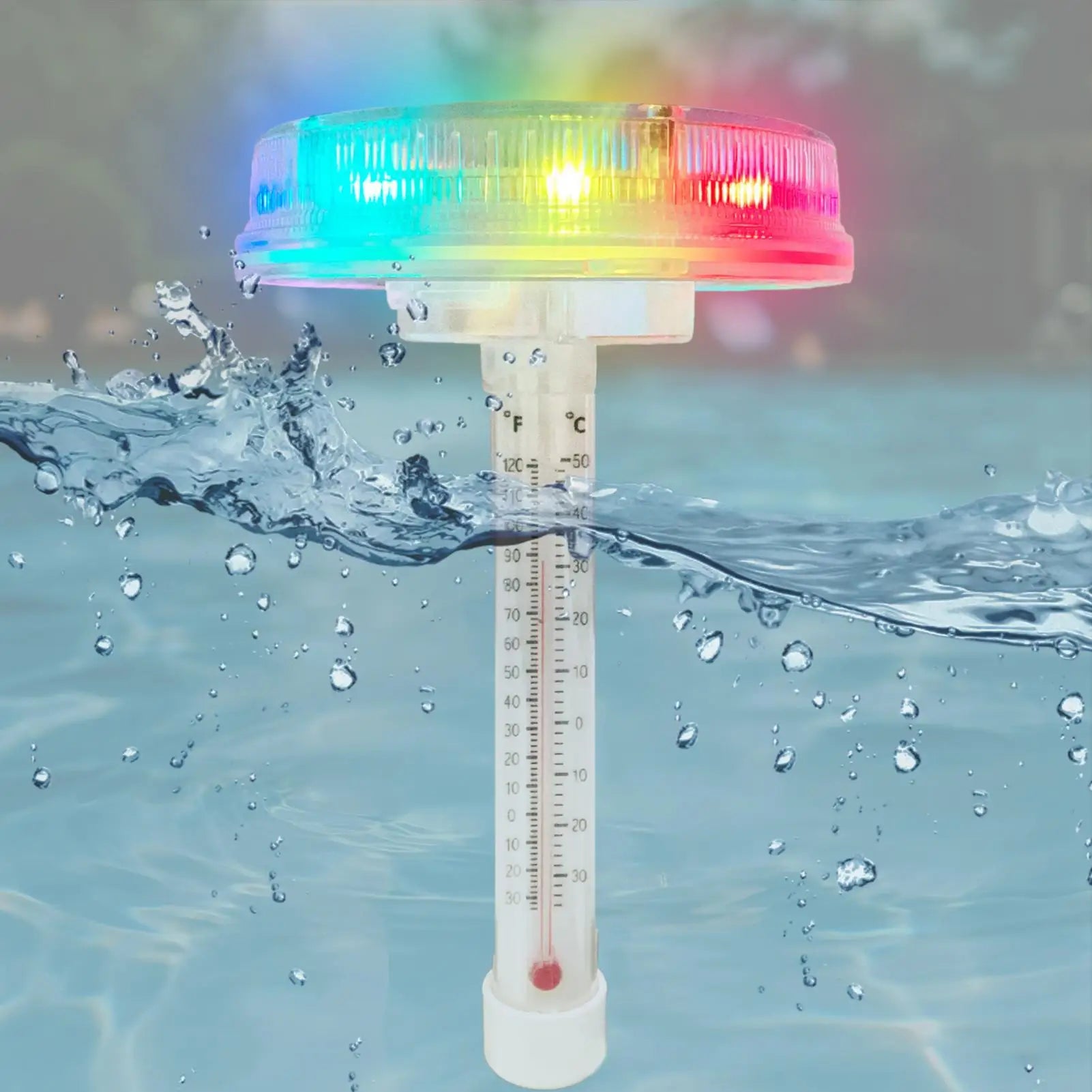 Pool Temperature Meter Floating Solar-Powered Easy To Read Water Gauge Pool Temperature Temperature Meter Floating With Colorful Peaceful Pleasures Health and Wellness