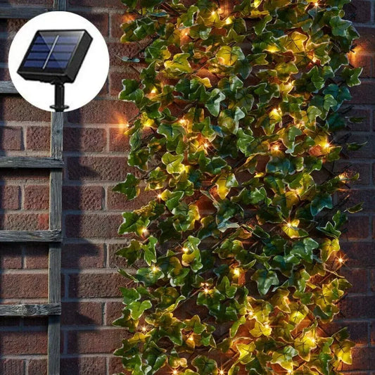 Solar Ivy String Lights Outdoor – 10m IP65 LED Garland Décor Solar String Lights Peaceful Pleasures Health and Wellness 10-100LED