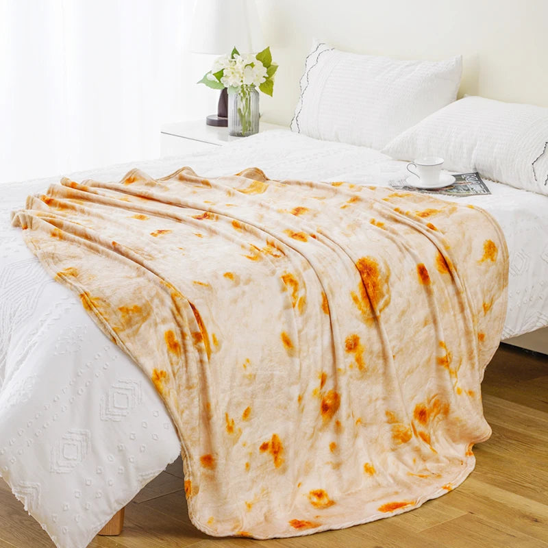 Battilo Tortilla Blanket – Funny Round Flannel Throw Blanket