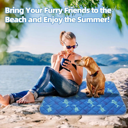 Dog Cooling Mat Waterproof Non-Slip Kennel Blanket Cooling Mat For Crate Kennel Car Sofa Bed Floor Summer Outdoor Indoor Peaceful Pleasures Health and Wellness