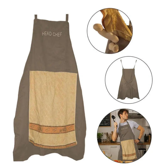 Funny Prank Chef Apron For Men BBQ Grilling Cooking Adjustable Cotton Men's Kitchen One Size Novelty Gift Father's Day Apron Peaceful Pleasures Health and Wellness