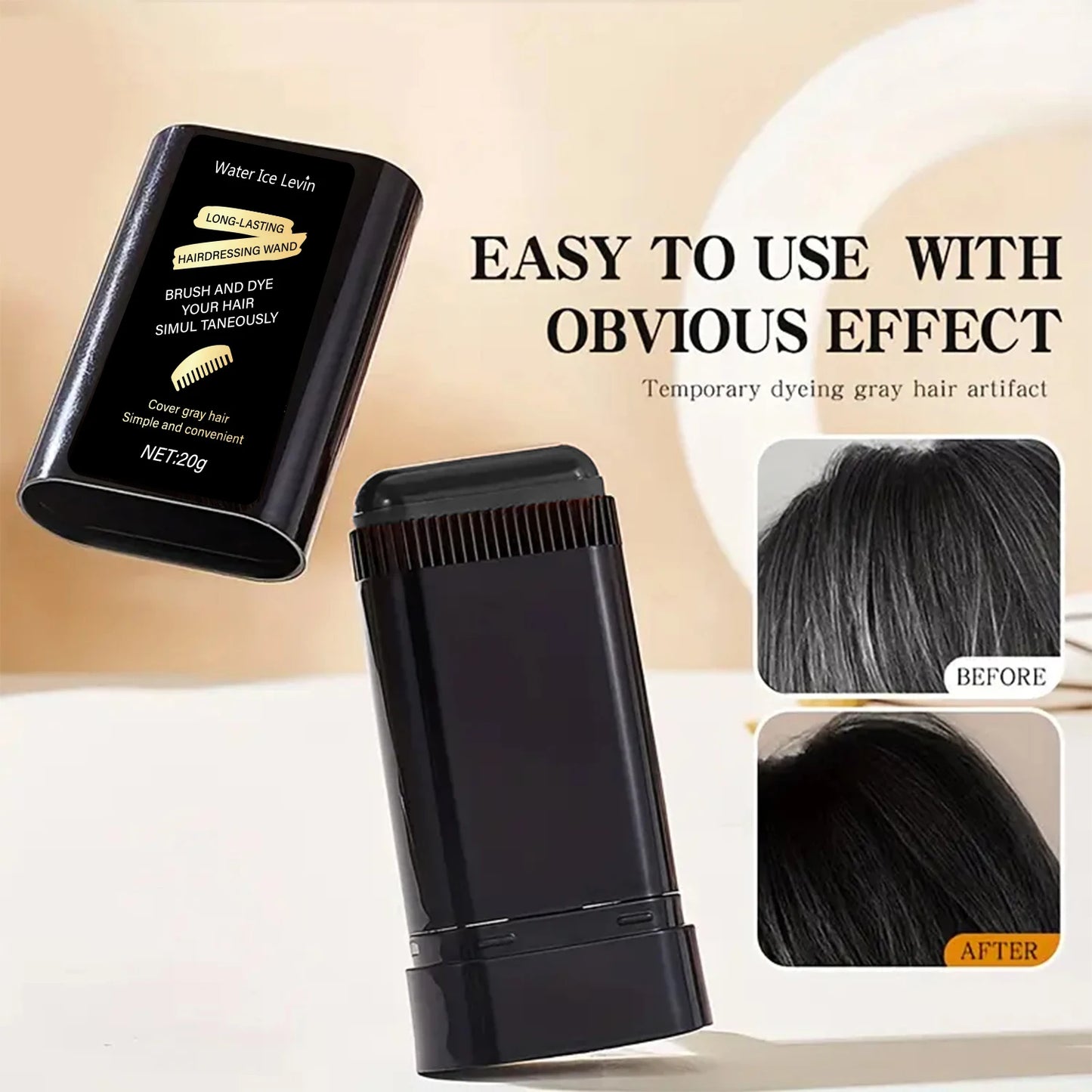 Black Temporary Hair Dye Stick – Washable & Fast-Acting Color