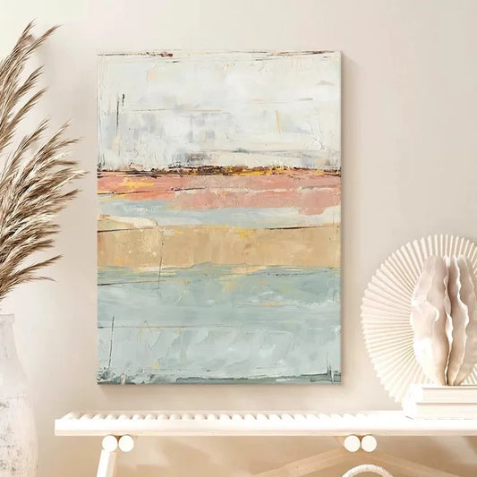Modern Hand Painted Canvas Oil Painting Nordic Abstract Wall Art Home Decoration Mural Living Room Bedroom Porch Hanging Poster Peaceful Pleasures Health and Wellness no frame 70cmx100cm