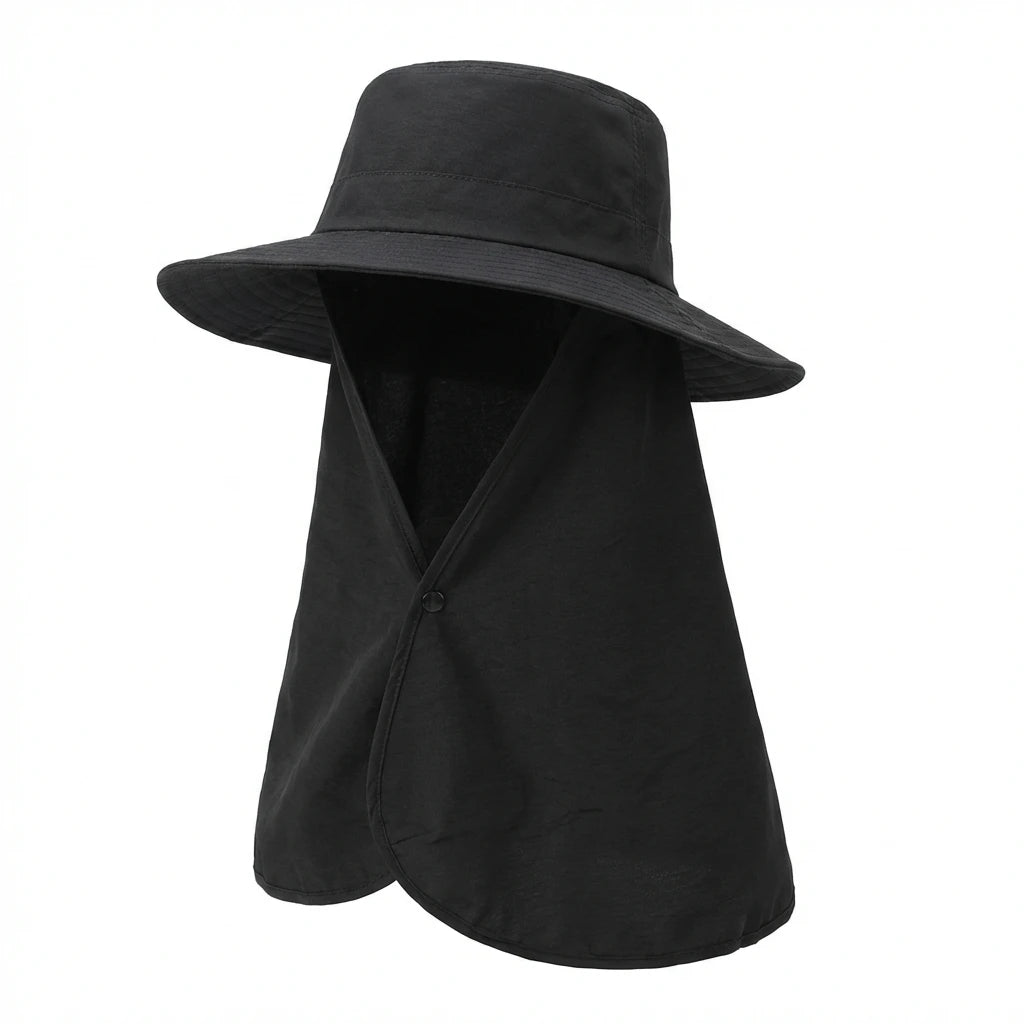 Women Sun Protect Hat Wide Brim UV Protect Outdoor Fishing Hat Adjustable Lightweight for Summer Peaceful Pleasures Health and Wellness Black