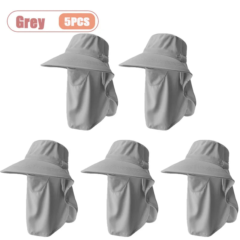 Women's Wide Brim Sun Hat – UV Face Cover & Neck Flap