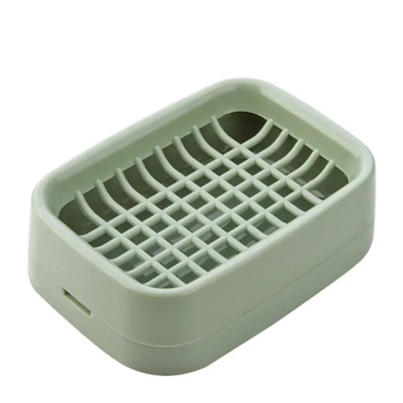 Home and daily necessities double-layer draining soap box, bathroom soap rack, soap drainage rack, bathroom storage small box Peaceful Pleasures Health and Wellness green