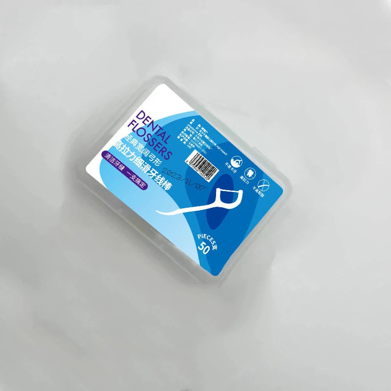 1/2/3/5/10 Boxes of Dental Floss 50 Pieces in A Box Portable for Cleaning Teeth Ultra-fine Floss Sticks That Won't Hurt The Gums Peaceful Pleasures Health and Wellness